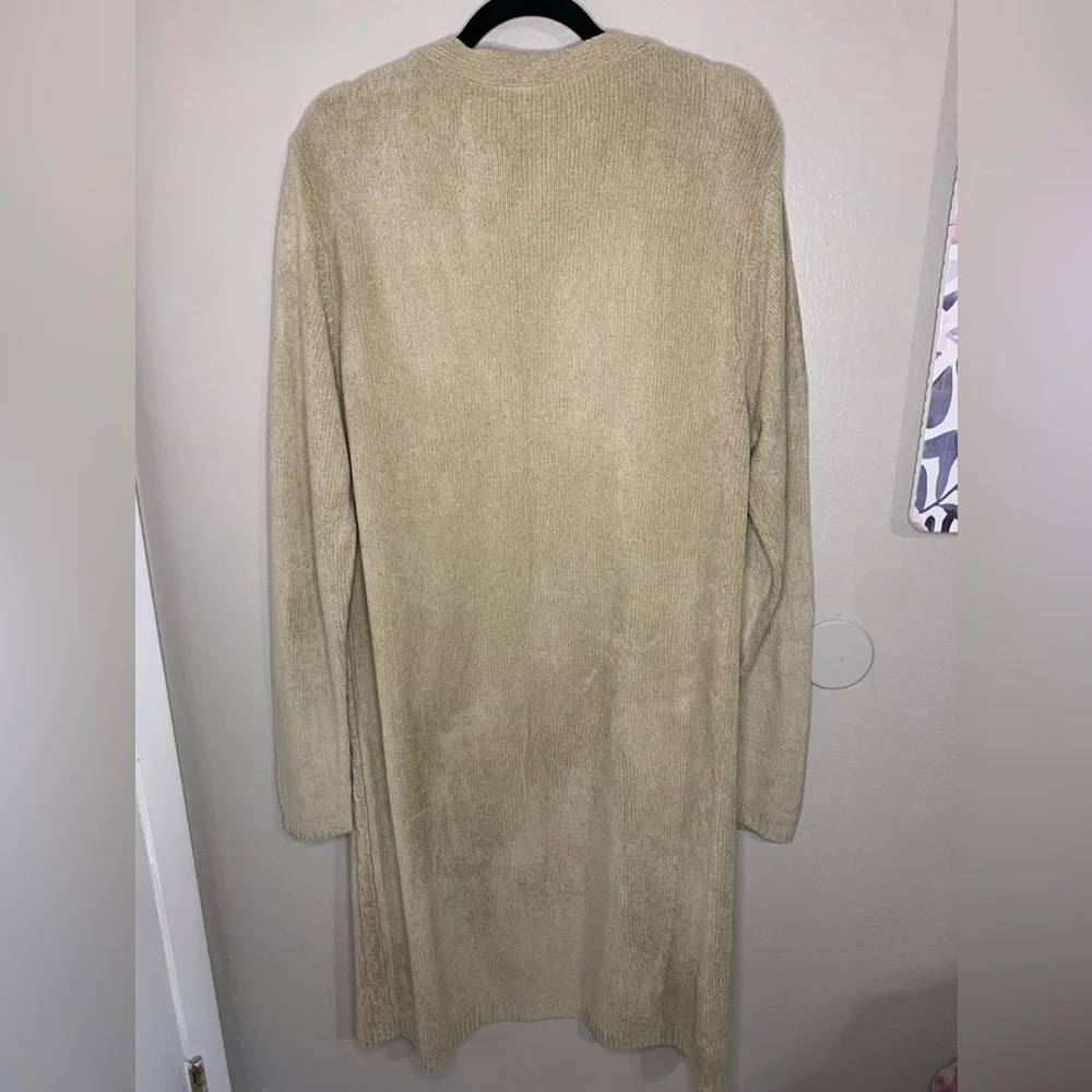 Tan Super soft Cardigan 220 Hickory Blair.com long cardigan size medium